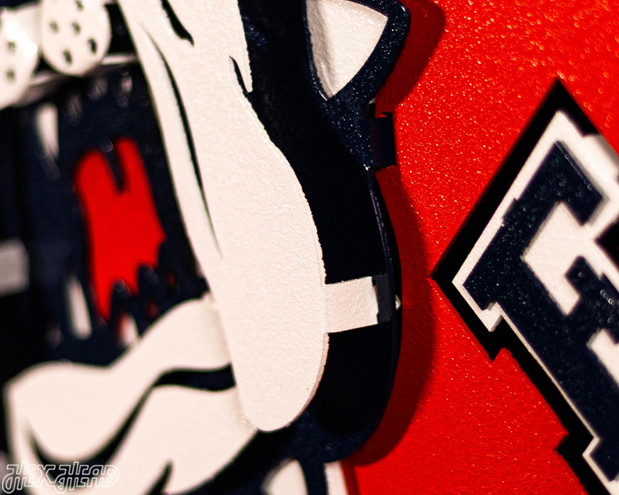 Fresno State "Victor E. Bulldog" Mascot 3D Vintage Metal Wall Art