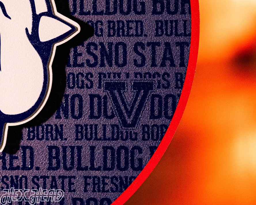 Fresno State Bulldogs CRAFT SERIES 3D Embossed Metal Wall Art