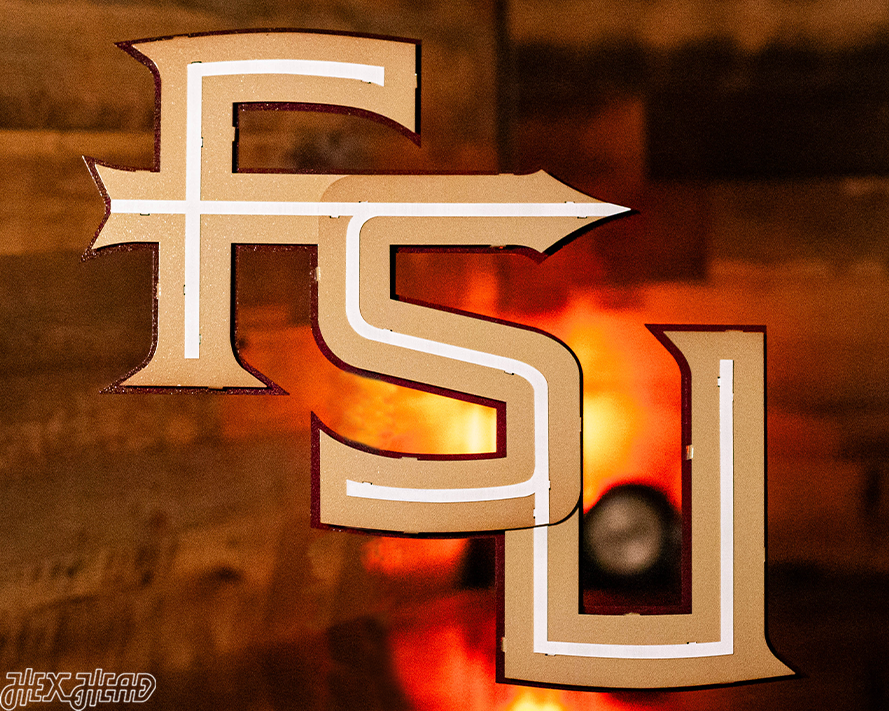 Florida State FSU Letters 3D Vintage Metal Wall Art