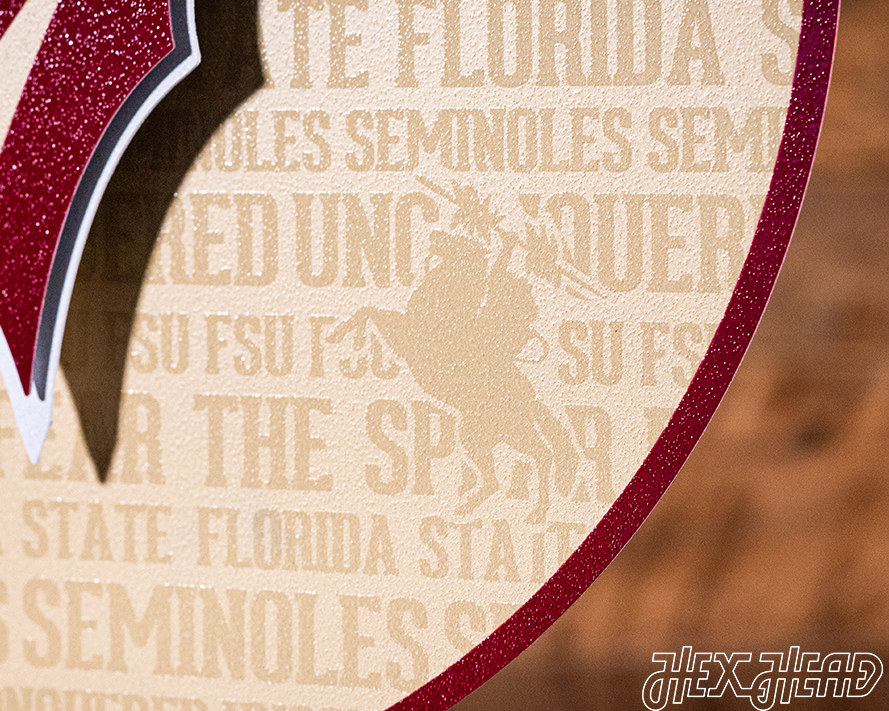 Florida State Seminoles CRAFT SERIES 3D Vintage Metal Wall Art