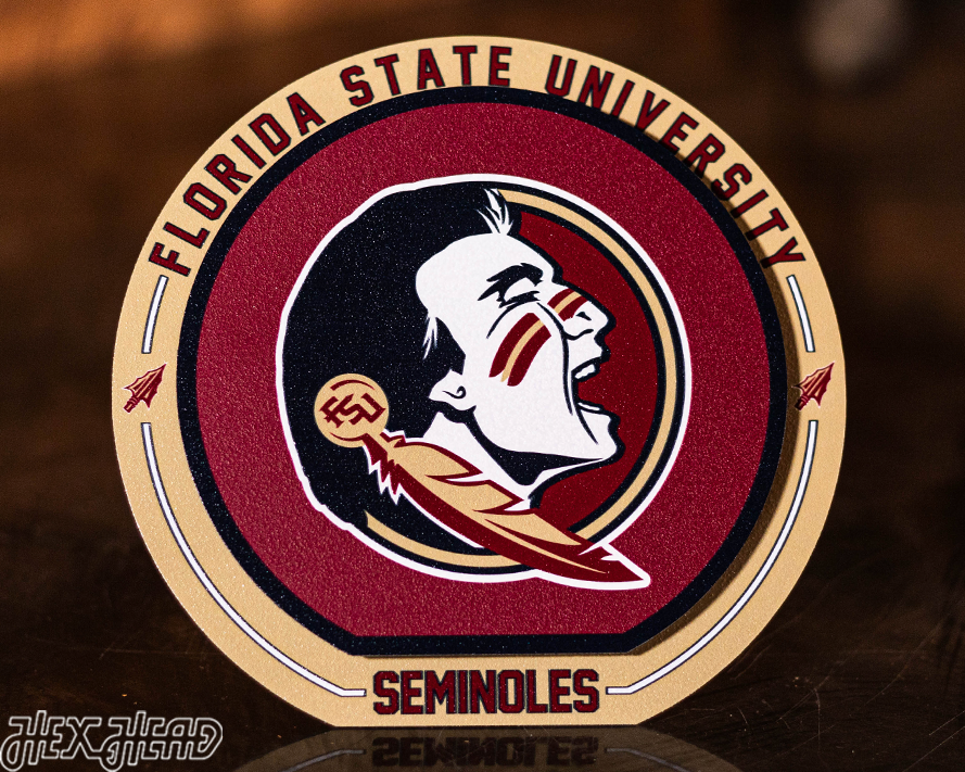 Florida State Seminole "Double Play" On the Shelf or on the Wall Art