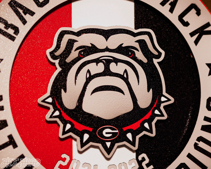 Georgia Bulldogs Hex Head Exclusive 2022 Championship 3D Vintage Metal Wall Art