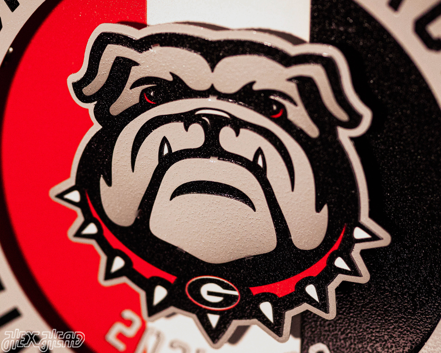 Georgia Bulldogs Hex Head Exclusive 2022 Championship 3D Vintage Metal Wall Art