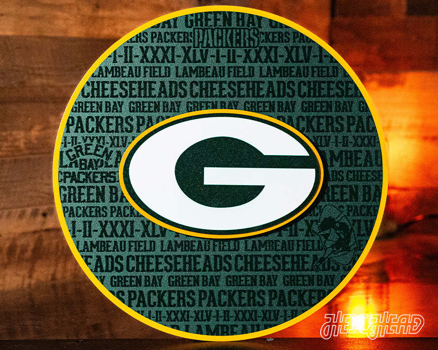 Green Bay Packers PACKERS 3D Vintage Metal Wall Art - Hex Head Art