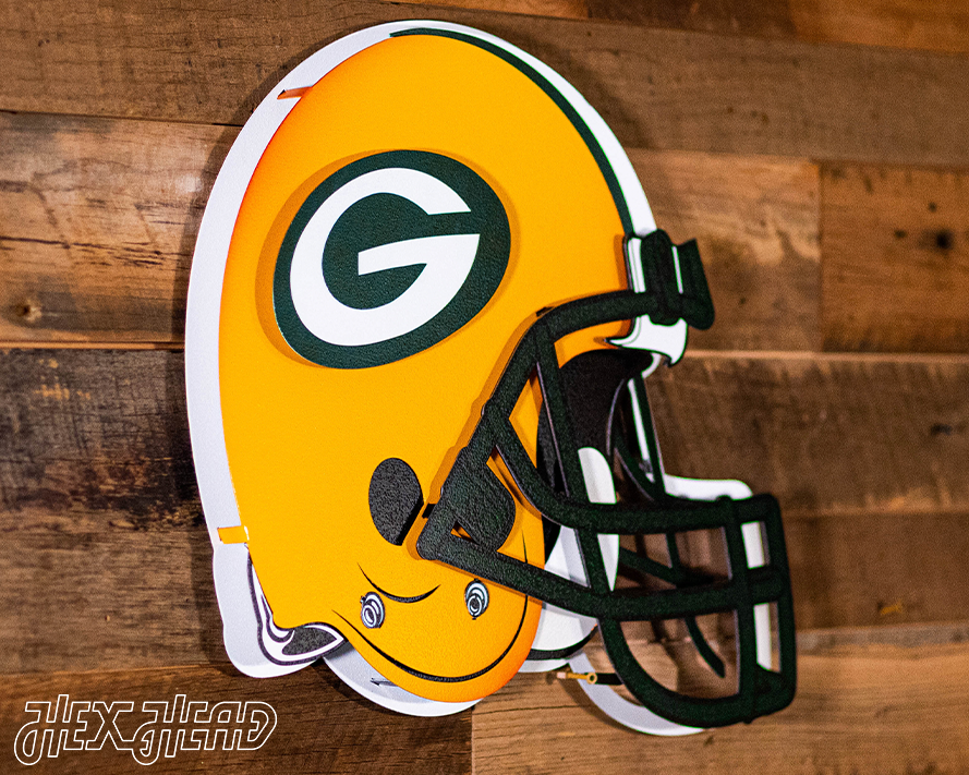 BLITZ Collection - 8 Layer Green Bay Packers Helmet 3D Vintage Metal Wall Art