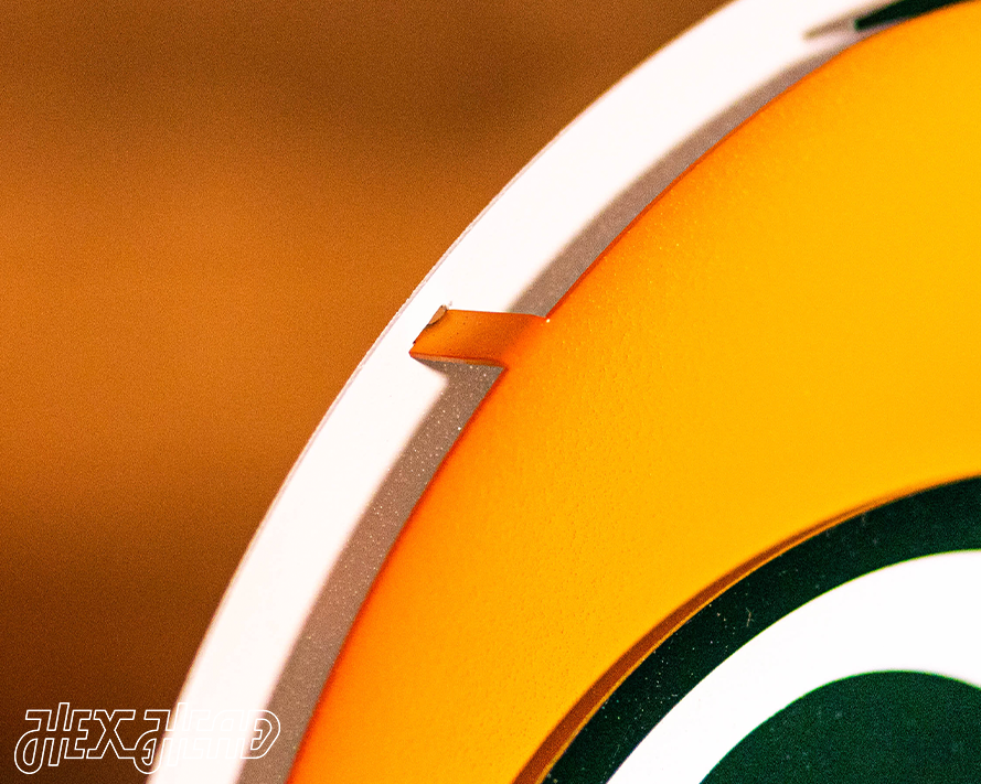 BLITZ Collection - 8 Layer Green Bay Packers Helmet 3D Vintage Metal Wall Art