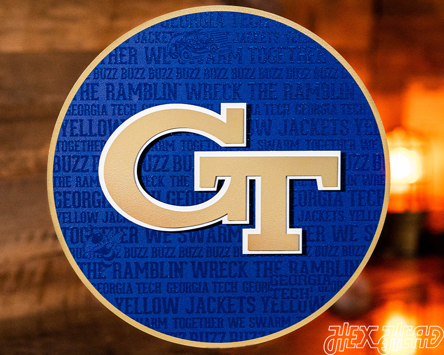 Georgia Tech CRAFT SERIES 3D Embossed Metal Wall Art