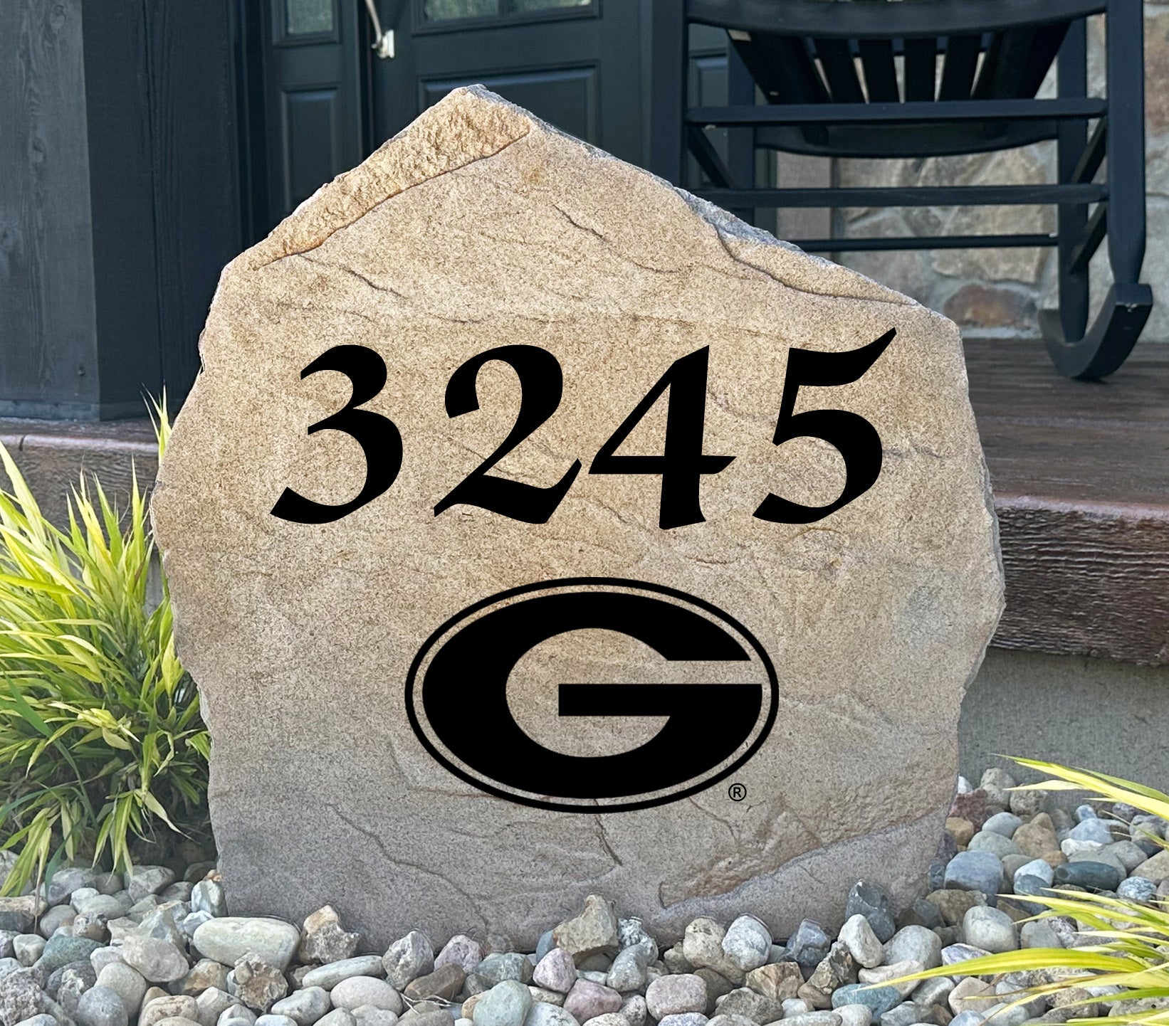 Georgia Bulldogs Design-A-Stone Landscape Art Address Stone