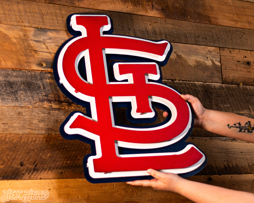 St. Louis Cardinals Updated 2020 "SLT" 3D Vintage Metal Wall Art