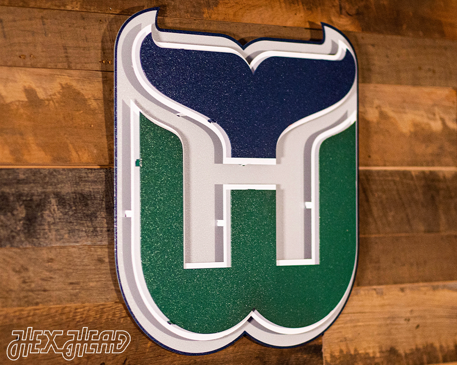 Hartford Whalers 3D Vintage Metal Wall Art