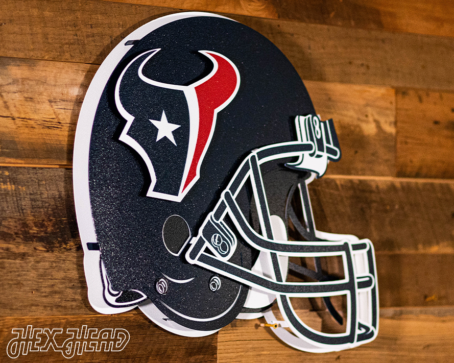 BLITZ Collection - 8 Layer Houston Texans Helmet 3D Vintage Metal Wall Art