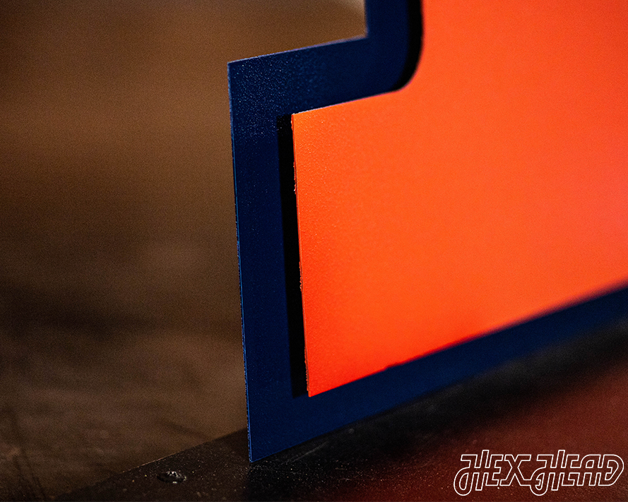 Illinois Fighting Illini Block "I" in ORANGE 3D Vintage Metal Wall Art