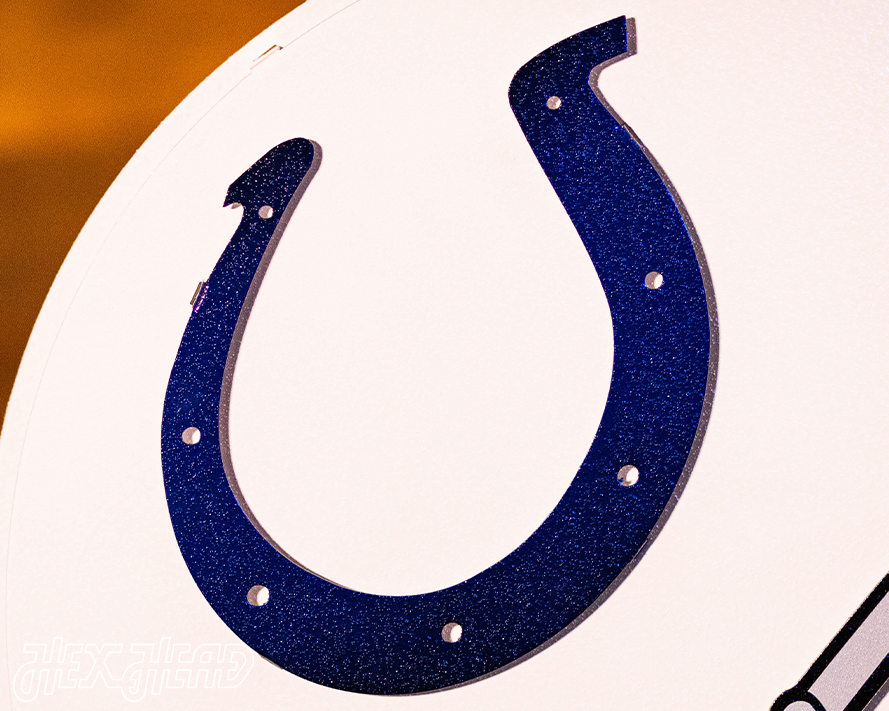 BLITZ Collection - 8 Layer Indianapolis Colts Helmet 3D Vintage Metal Wall Art