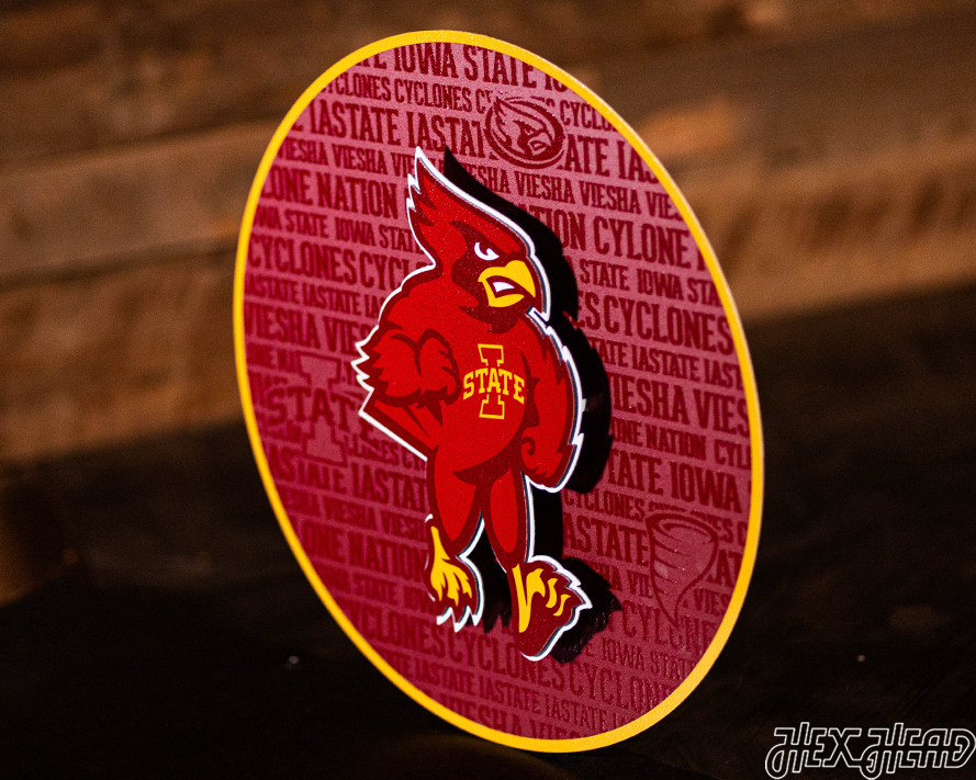 Iowa State Cyclones CRAFT SERIES 3D Embossed Metal Wall Art