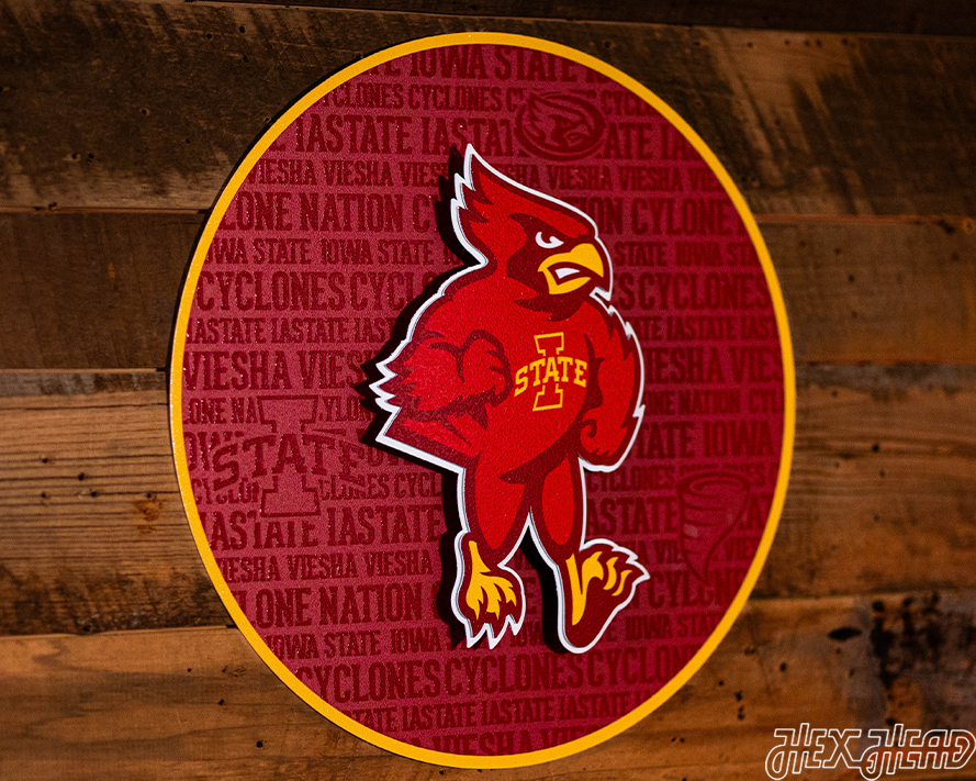 Iowa State Cyclones CRAFT SERIES 3D Embossed Metal Wall Art