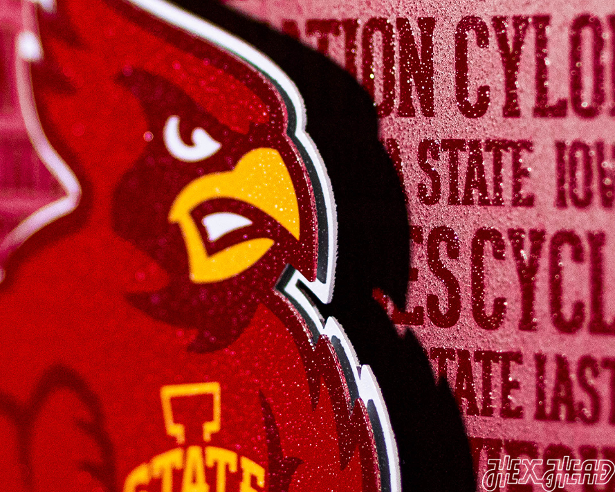 Iowa State Cyclones CRAFT SERIES 3D Embossed Metal Wall Art