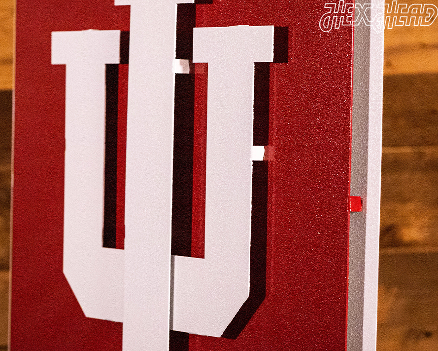 Indiana Hoosiers Trident White 3D Vintage Metal Wall Art