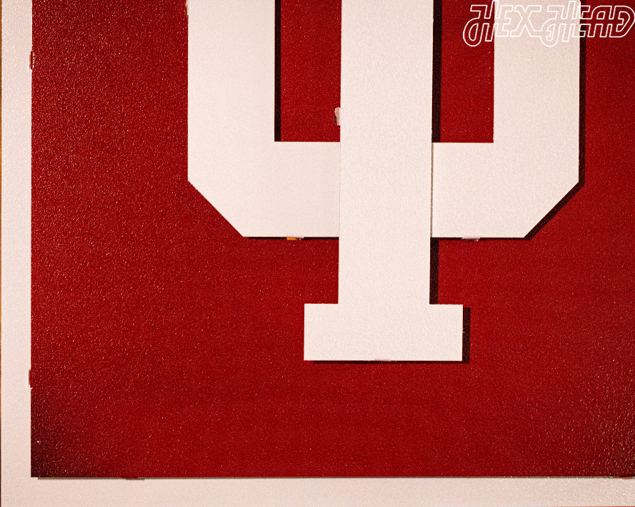 Indiana Hoosiers Trident White 3D Vintage Metal Wall Art