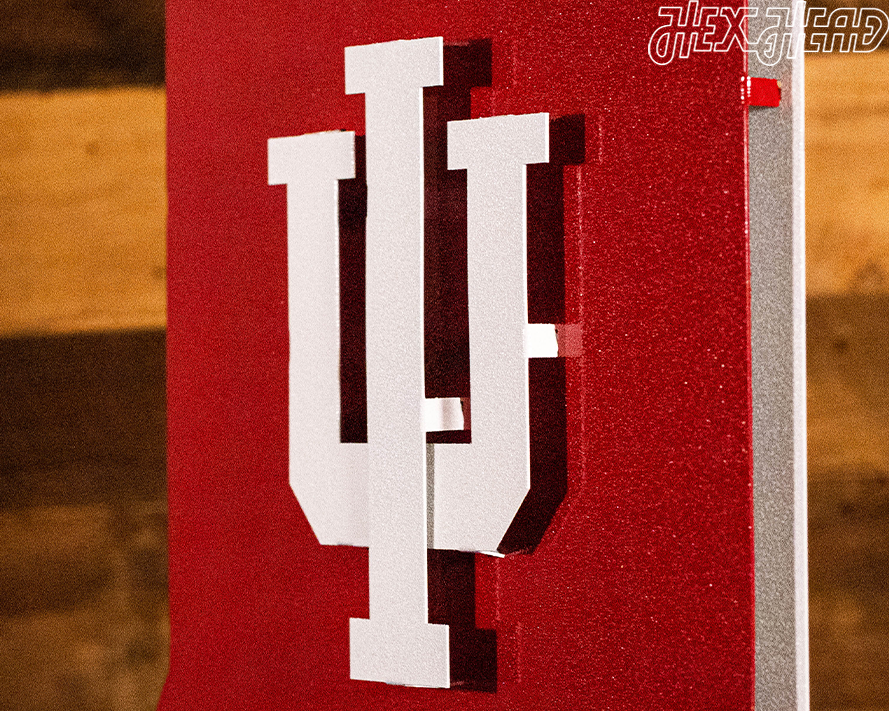 Indiana Hoosiers Trident on State 3D Vintage Metal Wall Art