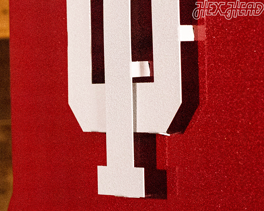 Indiana Hoosiers Trident on State 3D Vintage Metal Wall Art