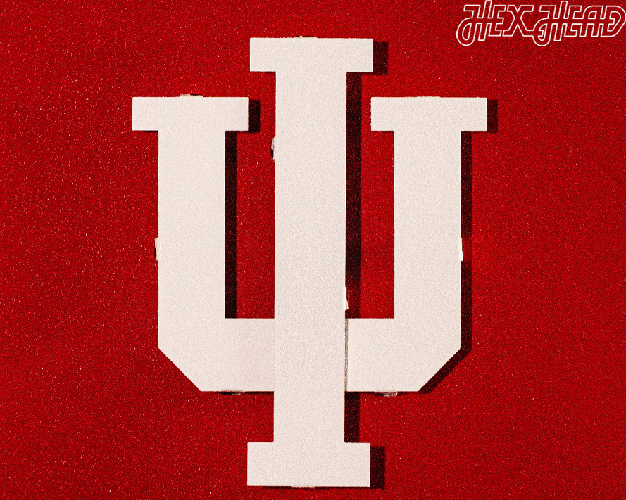 Indiana Hoosiers Trident on State 3D Vintage Metal Wall Art