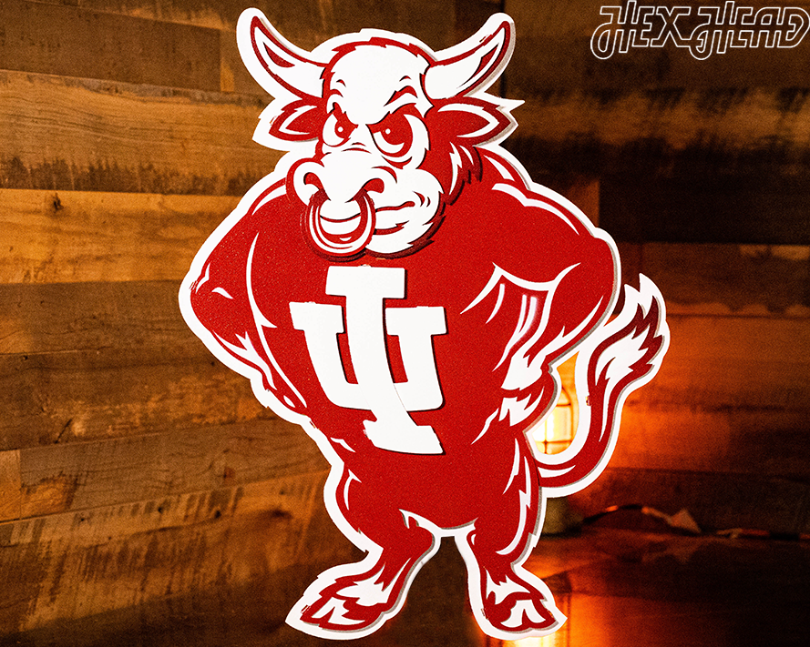 Indiana Hoosiers "1960's BISON" 3D Vintage Metal Wall Art