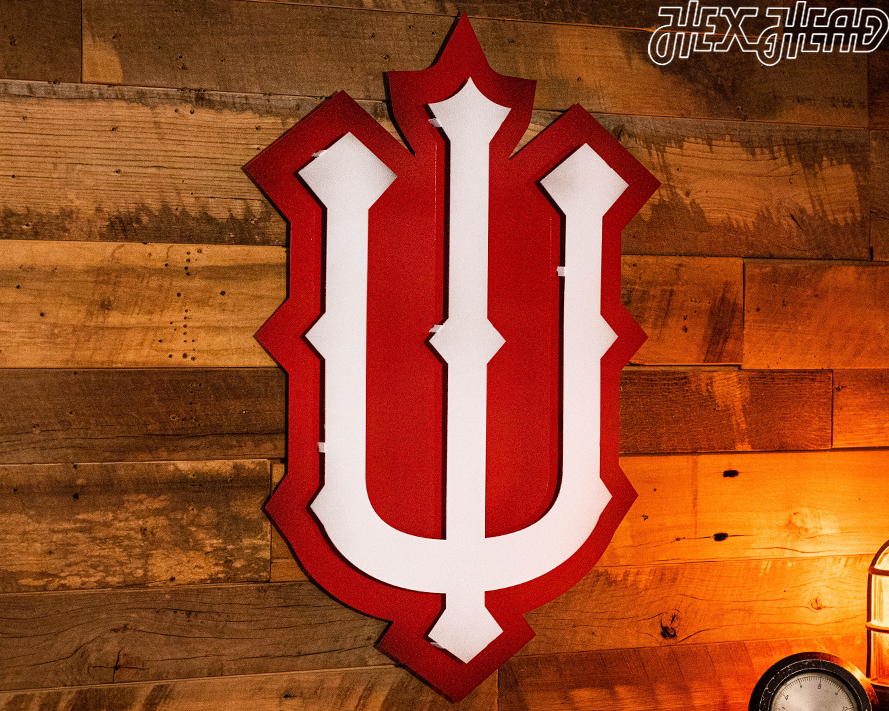 CLOSE OUT- Indiana Hoosiers "1900's Baseball Trident" 3D Vintage Metal Wall Art