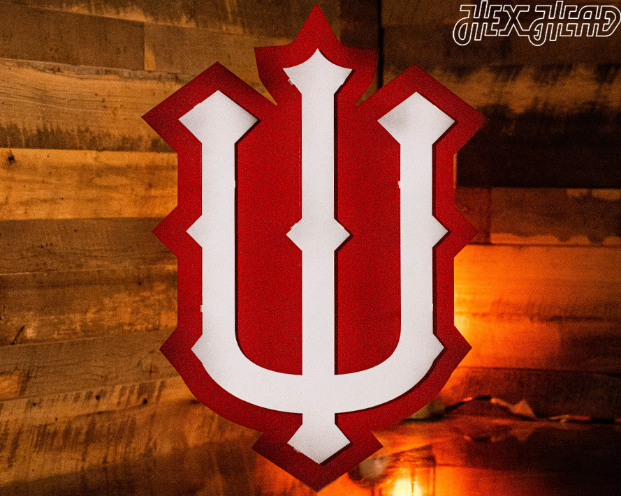 CLOSE OUT- Indiana Hoosiers "1900's Baseball Trident" 3D Vintage Metal Wall Art