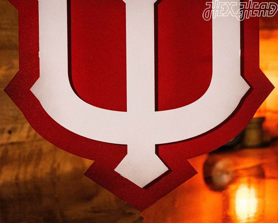CLOSE OUT- Indiana Hoosiers "1900's Baseball Trident" 3D Vintage Metal Wall Art