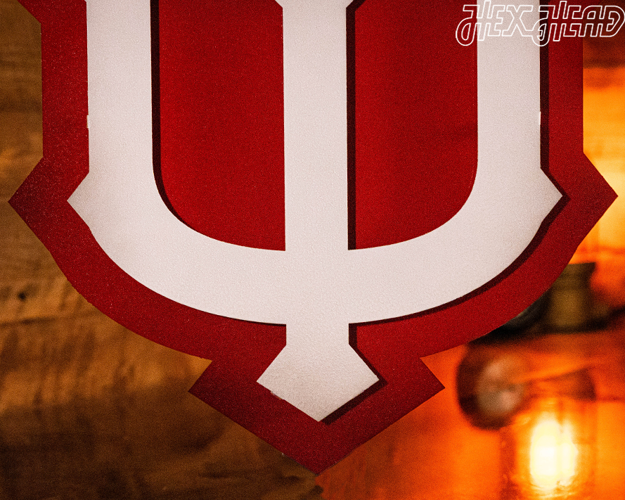 Indiana Hoosiers "1900's Baseball Trident" 3D Vintage Metal Wall Art