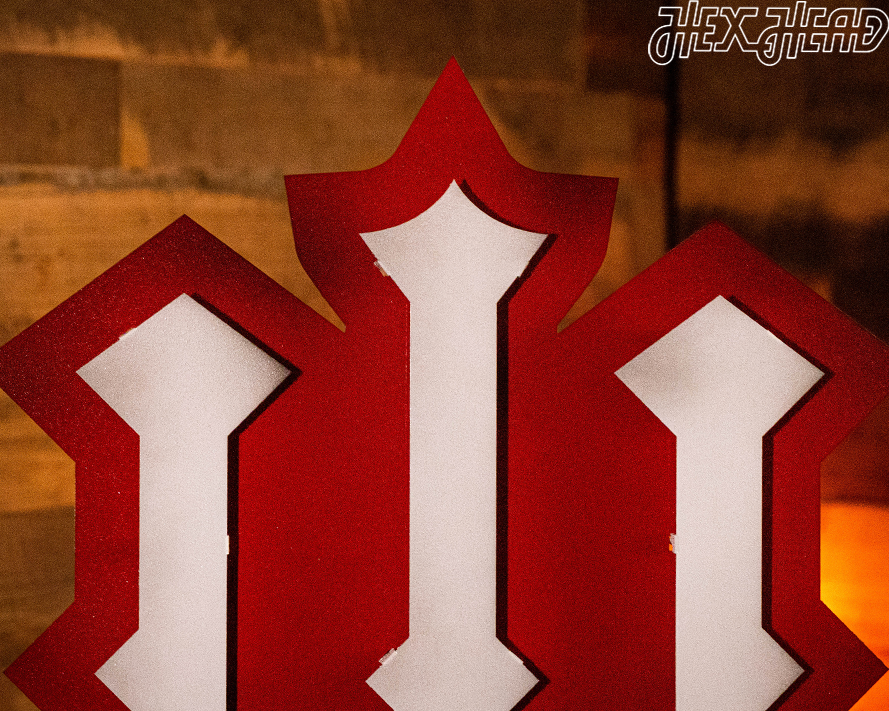 CLOSE OUT- Indiana Hoosiers "1900's Baseball Trident" 3D Vintage Metal Wall Art