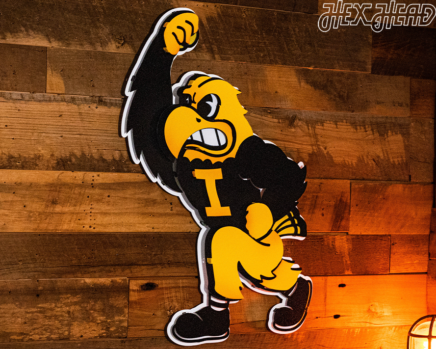 Iowa Mascot HERKY 3D Metal Wall Art