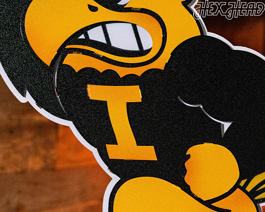 Iowa Mascot HERKY 3D Metal Wall Art