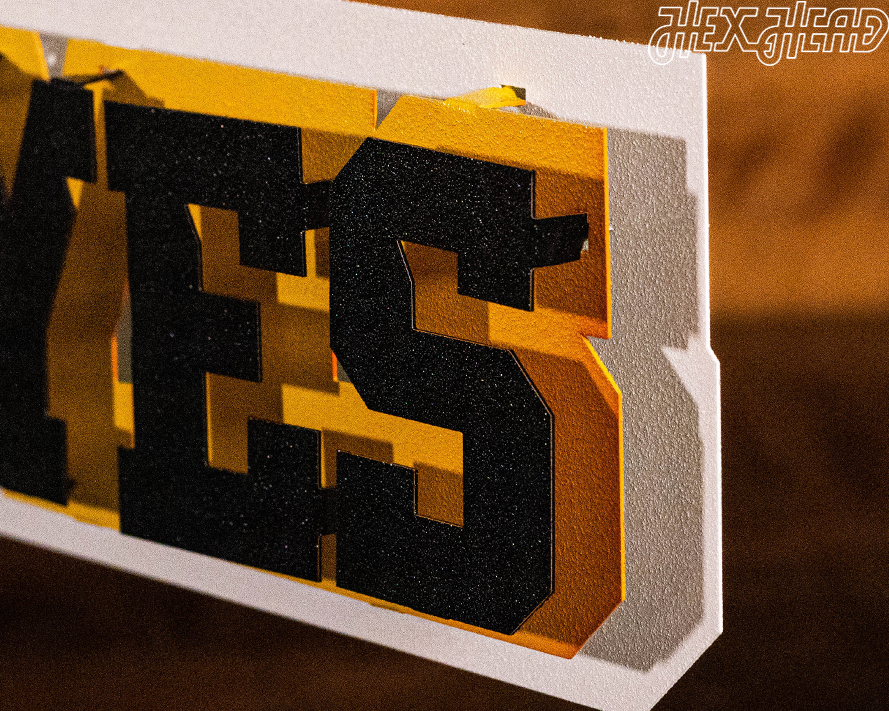 Iowa Hawkeyes Mascot with "HAWKEYES" 3D Metal Wall Art