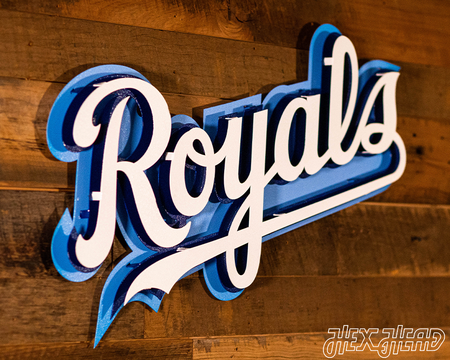 Kansas City Royals Script 3D Metal Wall Art