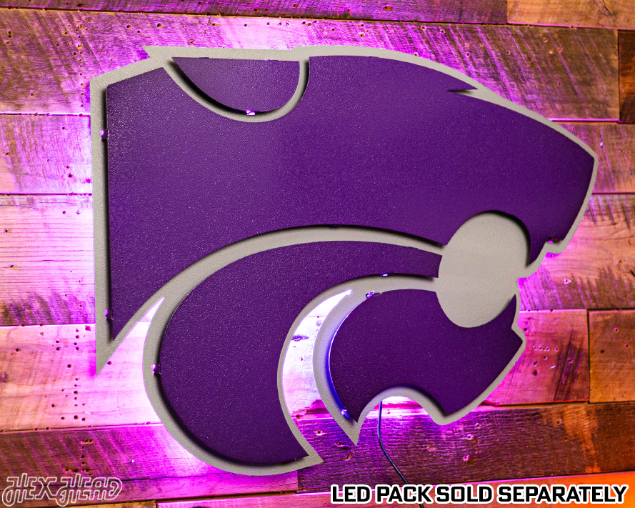 Kansas State Wildcat Mascot 3D Vintage Metal Wall Art