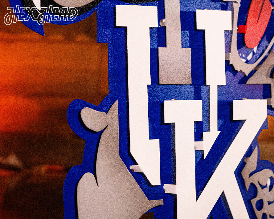 Kentucky "Wildcat over UK" 1989-94, 3D Vintage Metal Wall Art