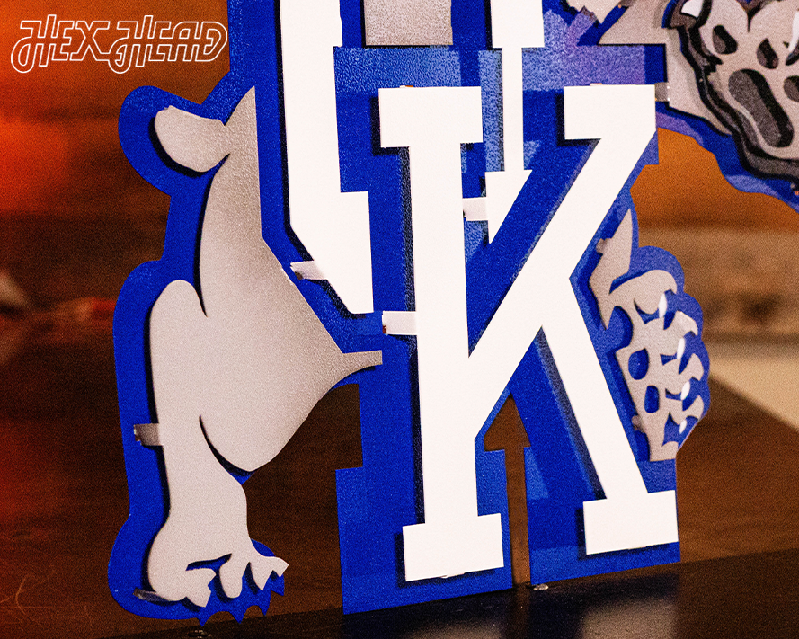 Kentucky "Wildcat over UK" 1989-94, 3D Vintage Metal Wall Art