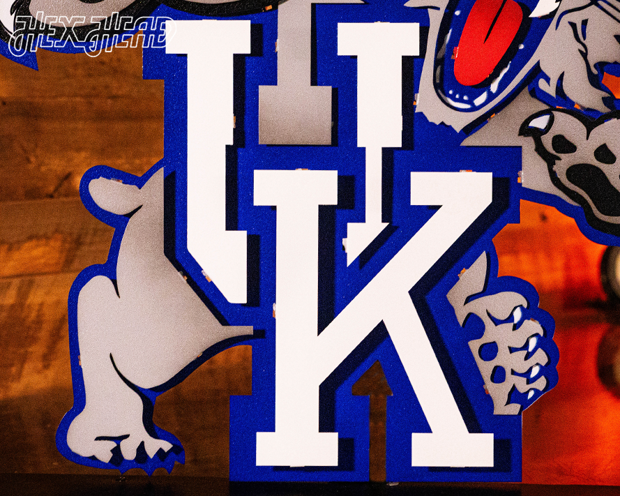 Kentucky "Wildcat over UK" 1989-94, 3D Vintage Metal Wall Art