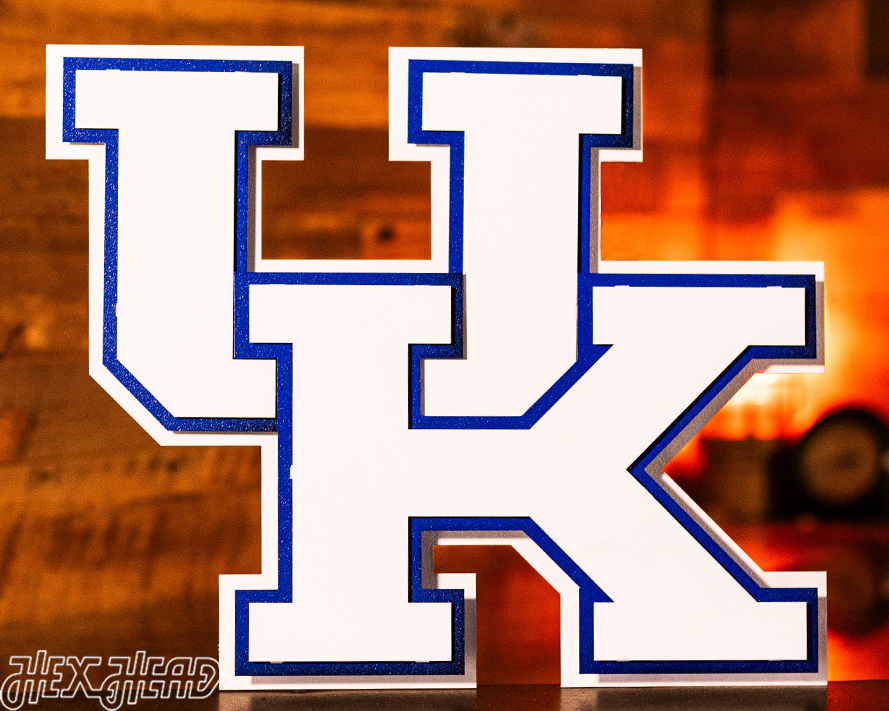 Kentucky Wildcats White "UK" 3D Metal Wall Art