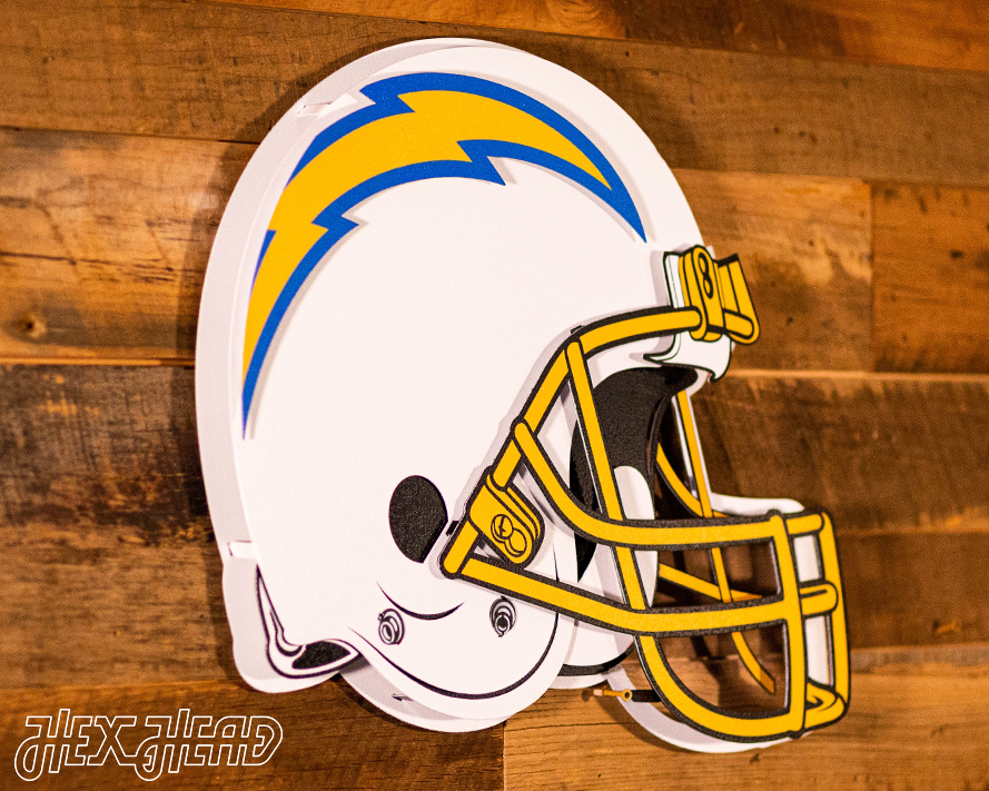 BLITZ Collection - 8 Layer Los Angeles Chargers Helmet 3D Vintage Metal Wall Art