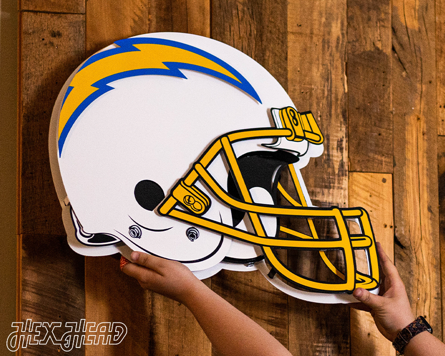 BLITZ Collection - 8 Layer Los Angeles Chargers Helmet 3D Vintage Metal Wall Art