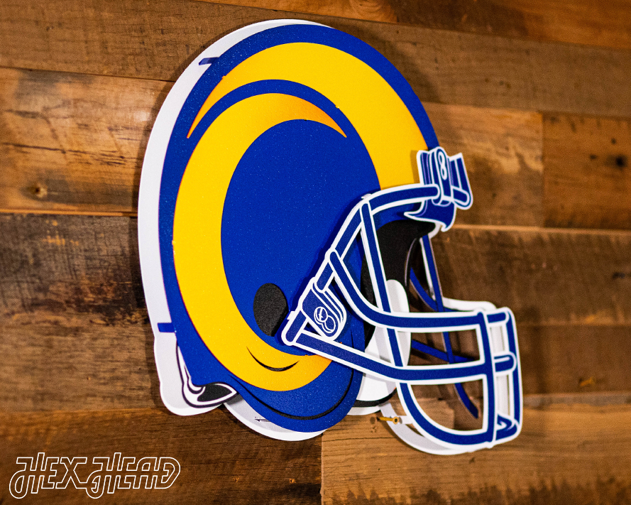 Los Angeles Rams BLITZ Collection - 8 Layer Helmet 3D Vintage Metal Wall Art