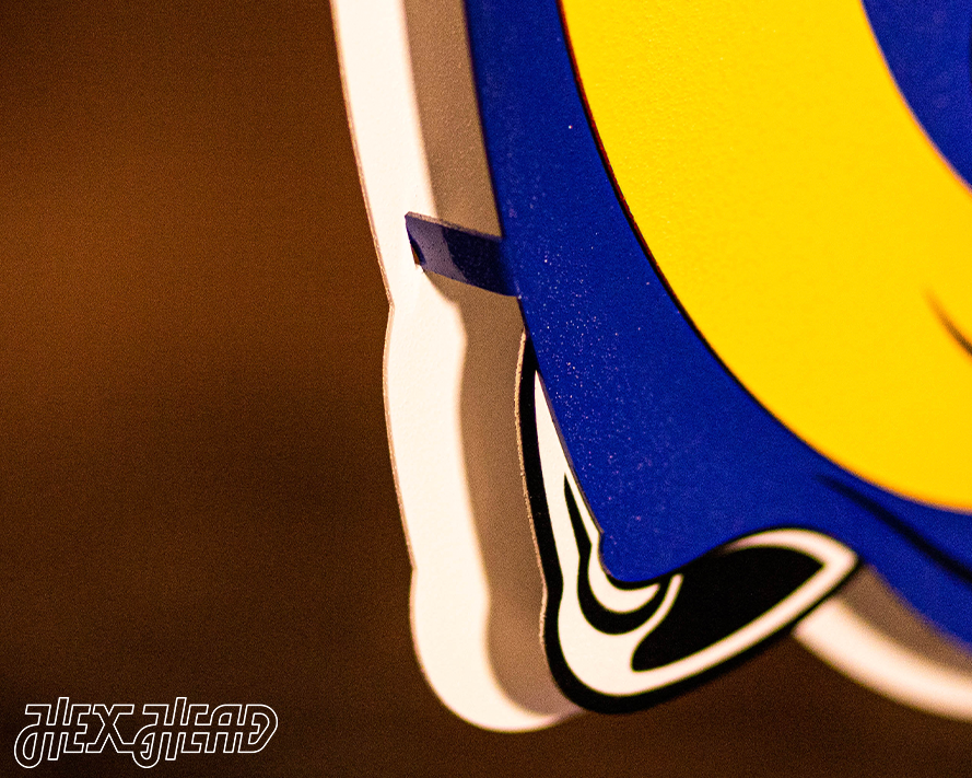 Los Angeles Rams BLITZ Collection - 8 Layer Helmet 3D Vintage Metal Wall Art