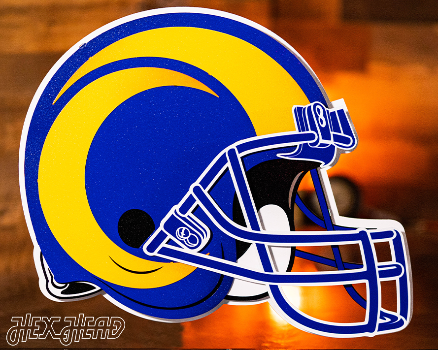 Los Angeles Rams BLITZ Collection - 8 Layer Helmet 3D Vintage Metal Wall Art