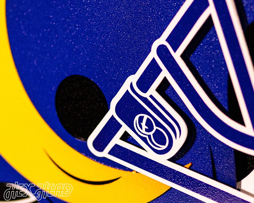 Los Angeles Rams BLITZ Collection - 8 Layer Helmet 3D Vintage Metal Wall Art