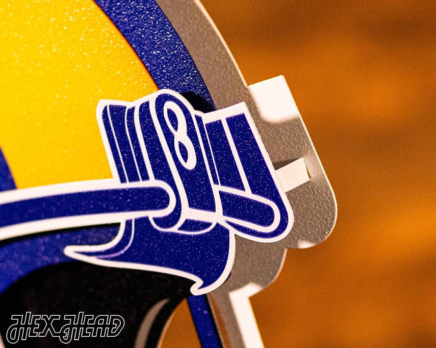 Los Angeles Rams BLITZ Collection - 8 Layer Helmet 3D Vintage Metal Wall Art