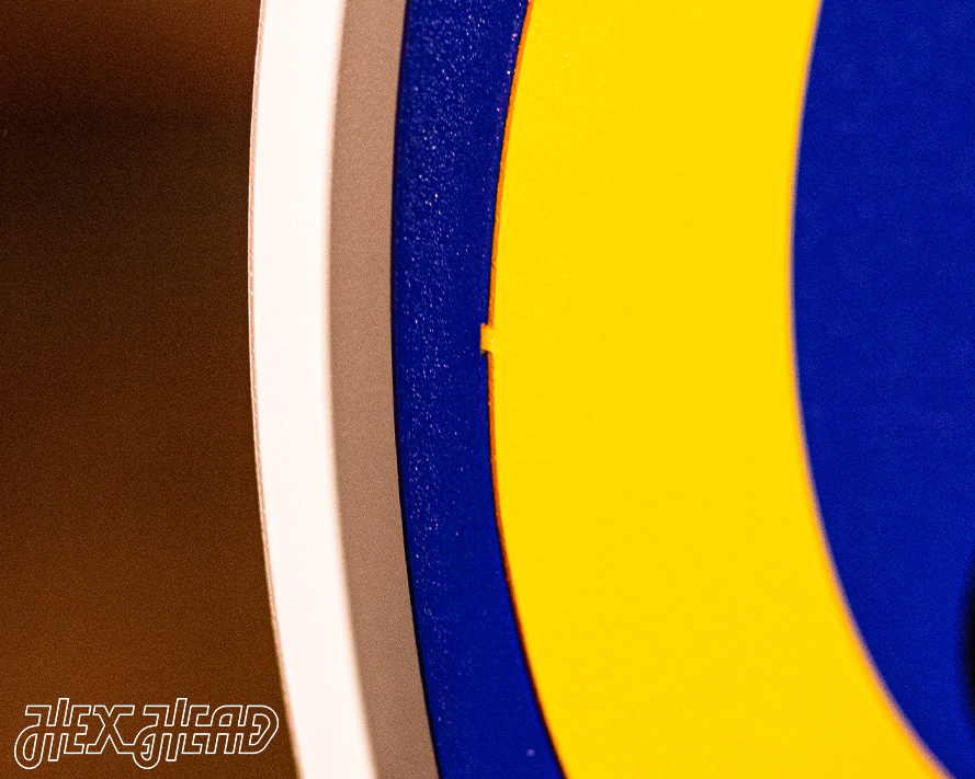 Los Angeles Rams BLITZ Collection - 8 Layer Helmet 3D Vintage Metal Wall Art