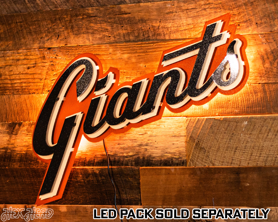 San Francisco Giants Script 3D Vintage Metal Wall Art