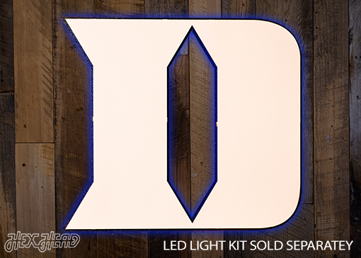 Duke Blue Devils White "D" 3D Vintage Metal Wall Art